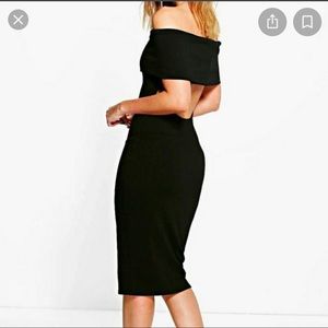 Olivia oversized Bardot Midi Dress, size 8